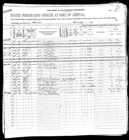 Registro Immigrazione Stati Uniti D'America Pag. 2